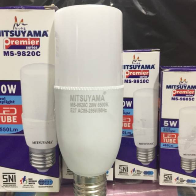 Bohlam Lampu LED 20 W Watt Tube Mitsuyama MS9820C Putih Terang