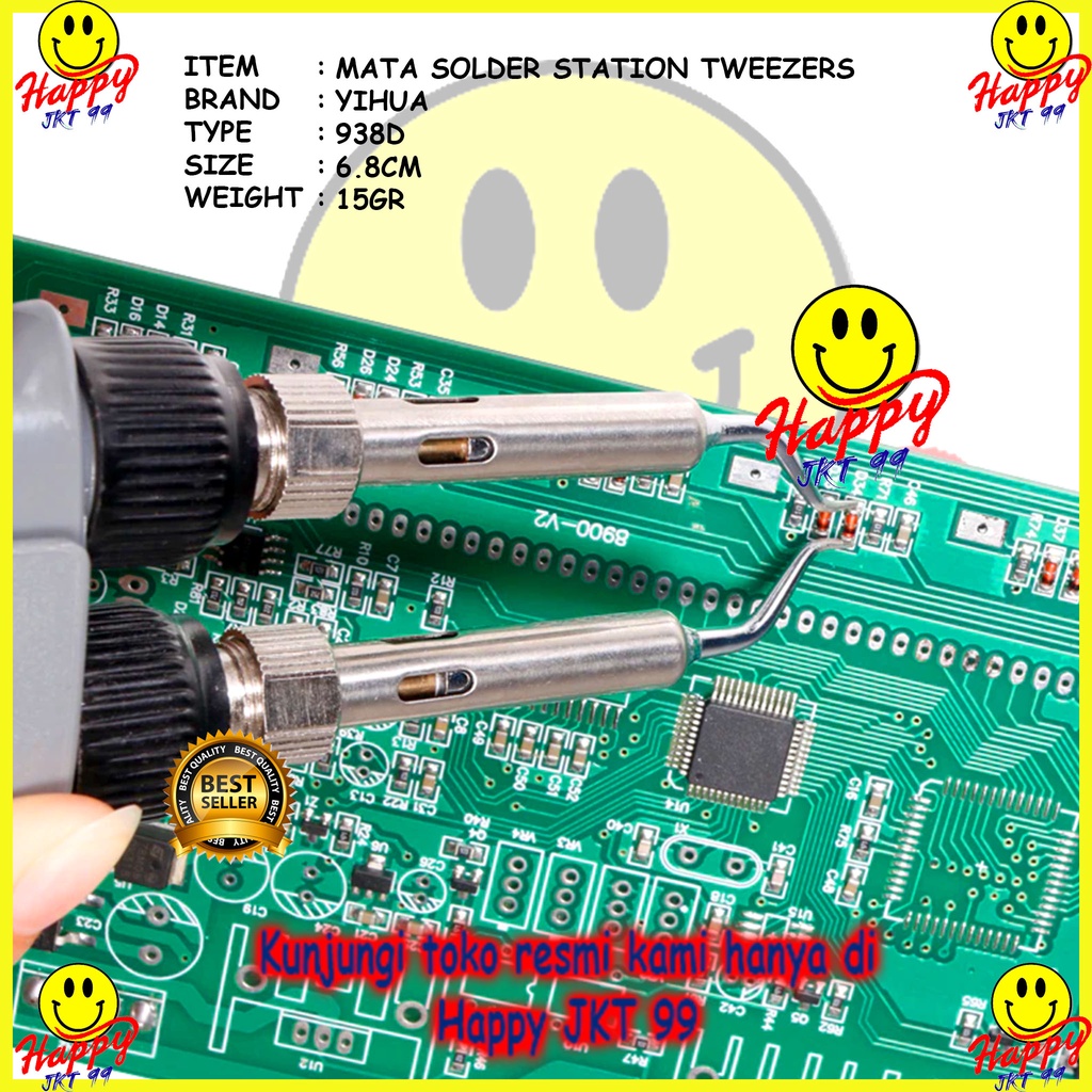 MATA SOLDER STATION TWEZZER YIHUA 938D 938 D 2PCS PORTABLE ORIGINAL