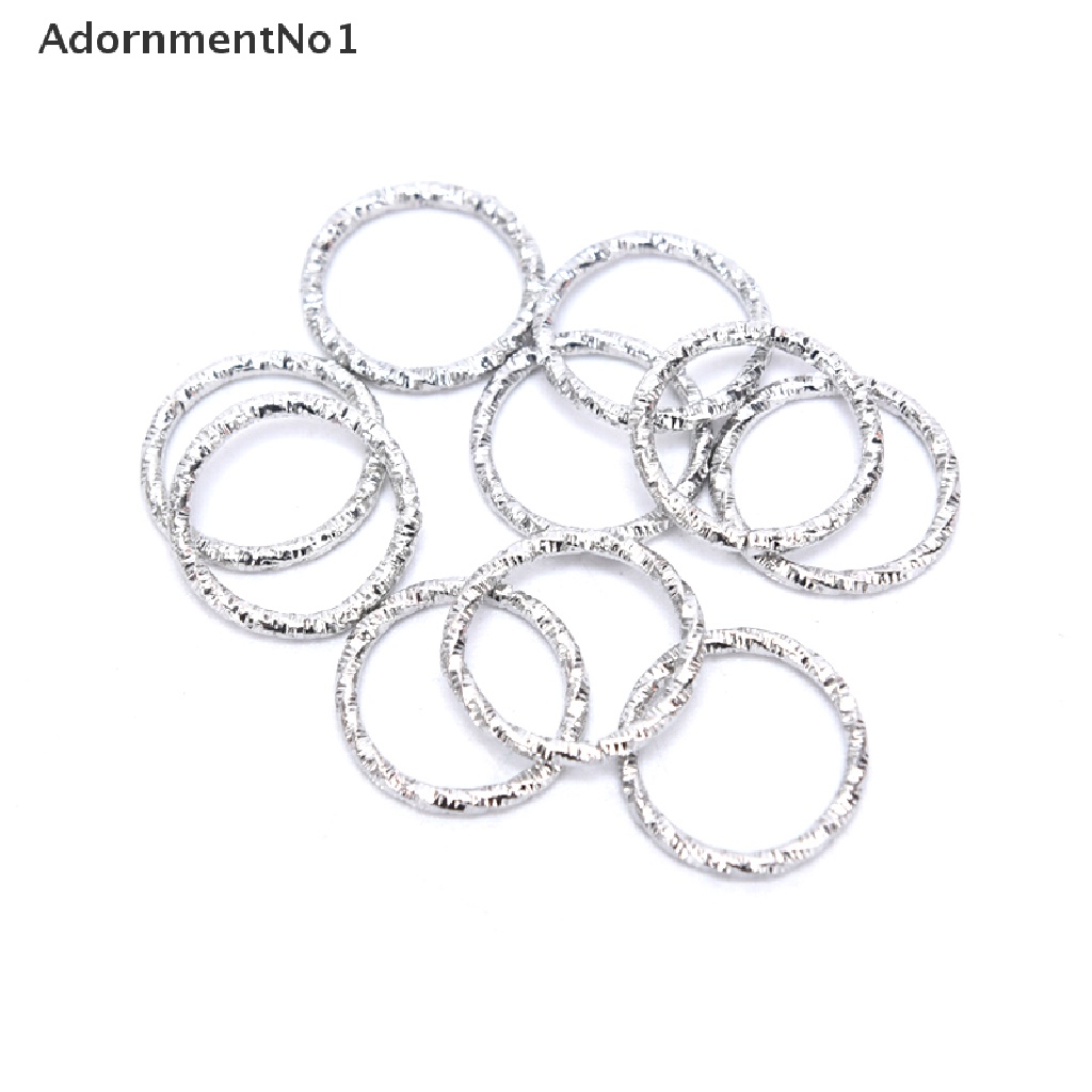 (AdornmentNo1) 50-100 Pcs / Lot Konektor Jump Ring Bulat Emboss Untuk Membuat Perhiasan DIY