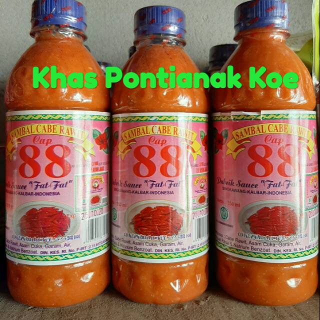 

Sambal Cabe Rawit 88 Fat Fat Singkawang Kalimantan Barat350ml