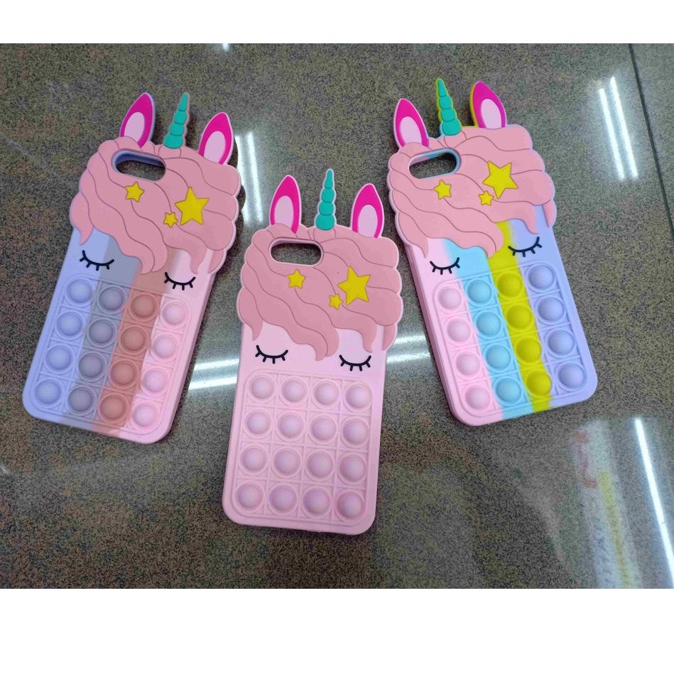 Harga TERMURAAH.. Pop it Vivo Y15s Y91c Y17 Y12 Y15 Y91 Y93 Y95  Case 3D Karakter Unicorn Kuda Poni 