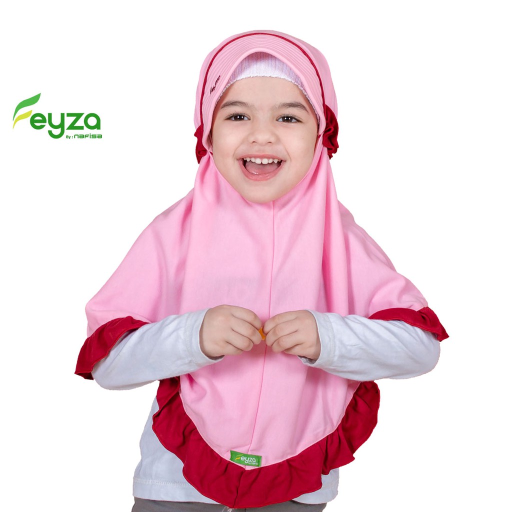 Jilbab Instan Anak Feyza Bryna | Hijab Instan Bergo Anak Kaos Kerudung Instan Anak Bergo 3 - 4 Tahun