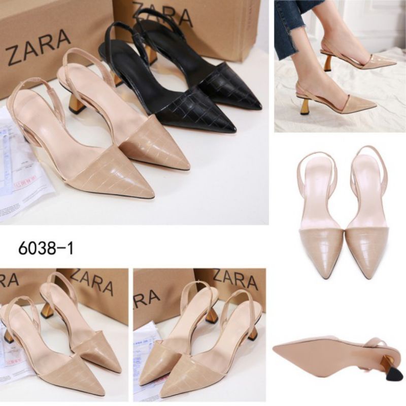 _*High Heel Zara Croco Leather Women Shoes #6038-1*_