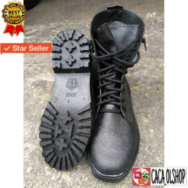 Sepatu PDL Satpam Security Hansip Linmas Kulit Jeruk Merk AR