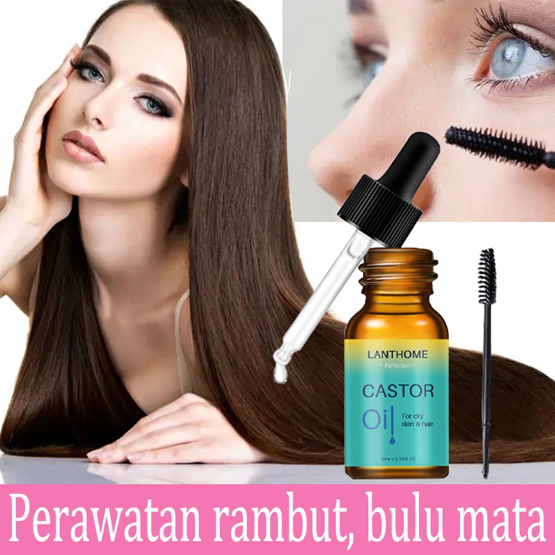 Lian Biquan Castor Oil Melembabkan akar rambut dengan lembut, memperbaiki rambut kusut, melembutkan alis, bulu mata, minyak rambut, meningkatkan pertumbuhan rambut