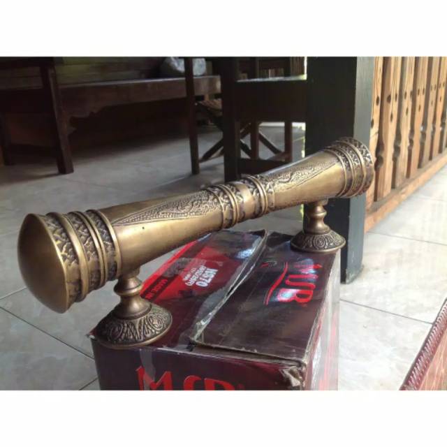 Handle Pintu / Gagang Pintu Rumah Pagar Kuningan Antik Murah Motif Godo Ukir 40cm