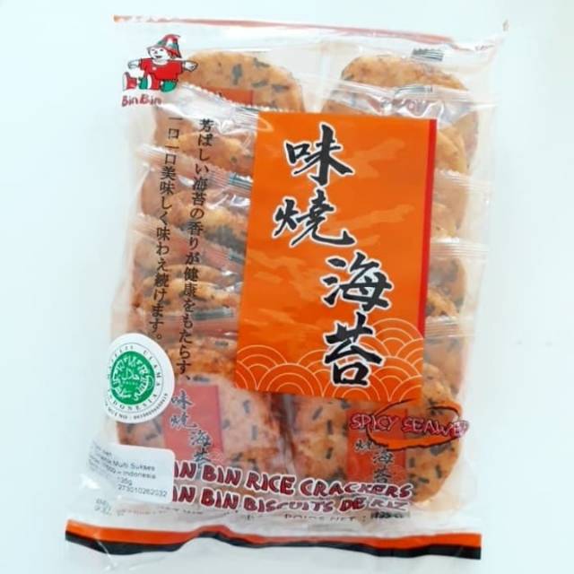 

Bin Bin Spicy Seaweed Rice Cracker / Krekers Beras Rasa Rumput Laut Pedas Import