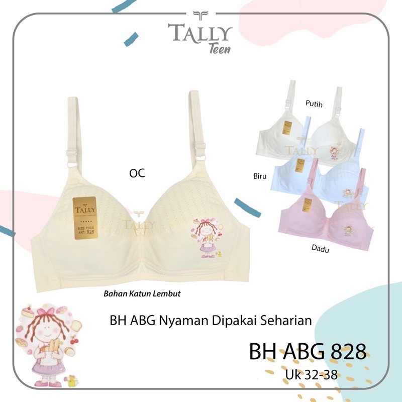 TALLY BRA BH REMAJA ABG 828 I SIZE 32 - 38 I TANPA KAWAT I BUSA TIPIS