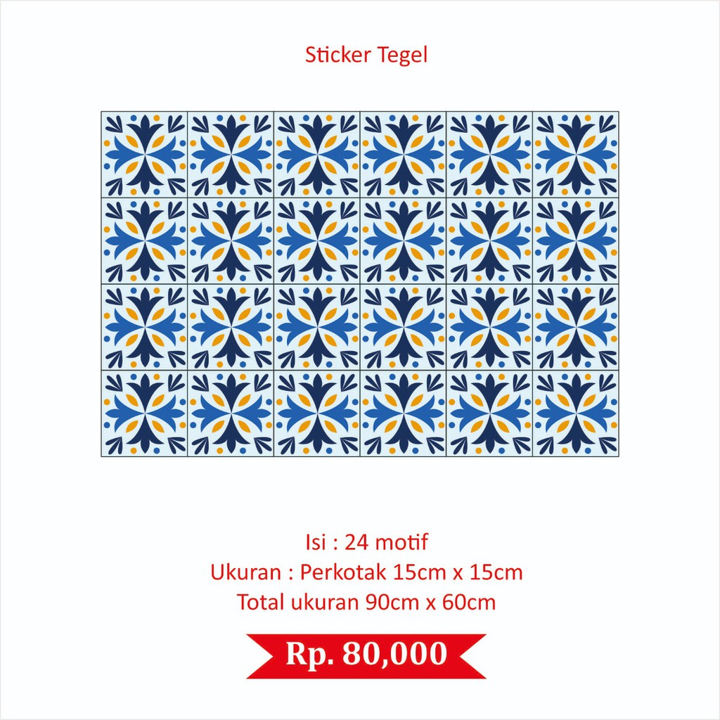 ST - Stiker Tegel Motive 9 / Sticker Lantai Roll / Keramik / Meja / Dapur Anti Minyak / uk. 90x60cm 