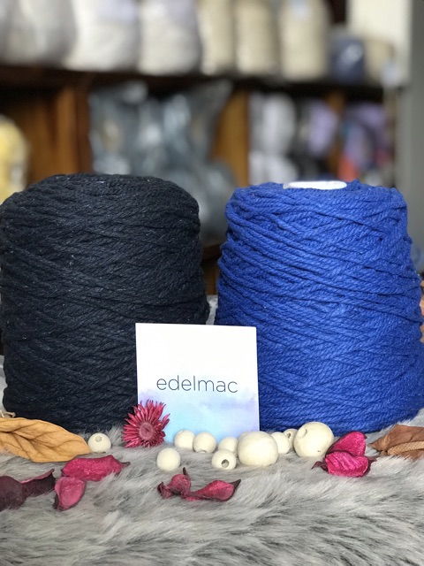 Tali Katun Macrame Biru Premium Twist