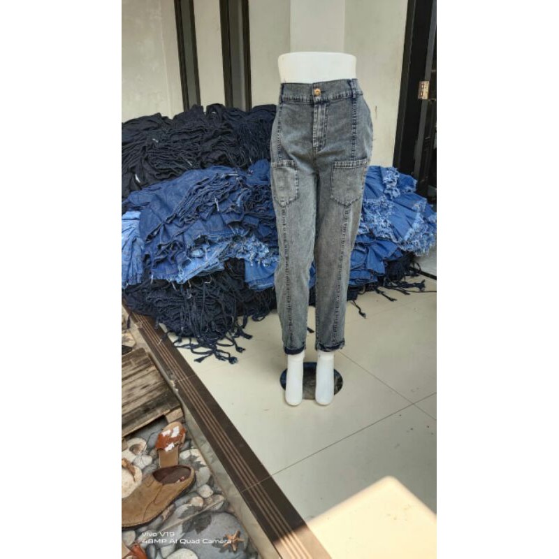 Celana Boyfriend Shoft Jeans (BB 40-65 Kg / All SIze)
