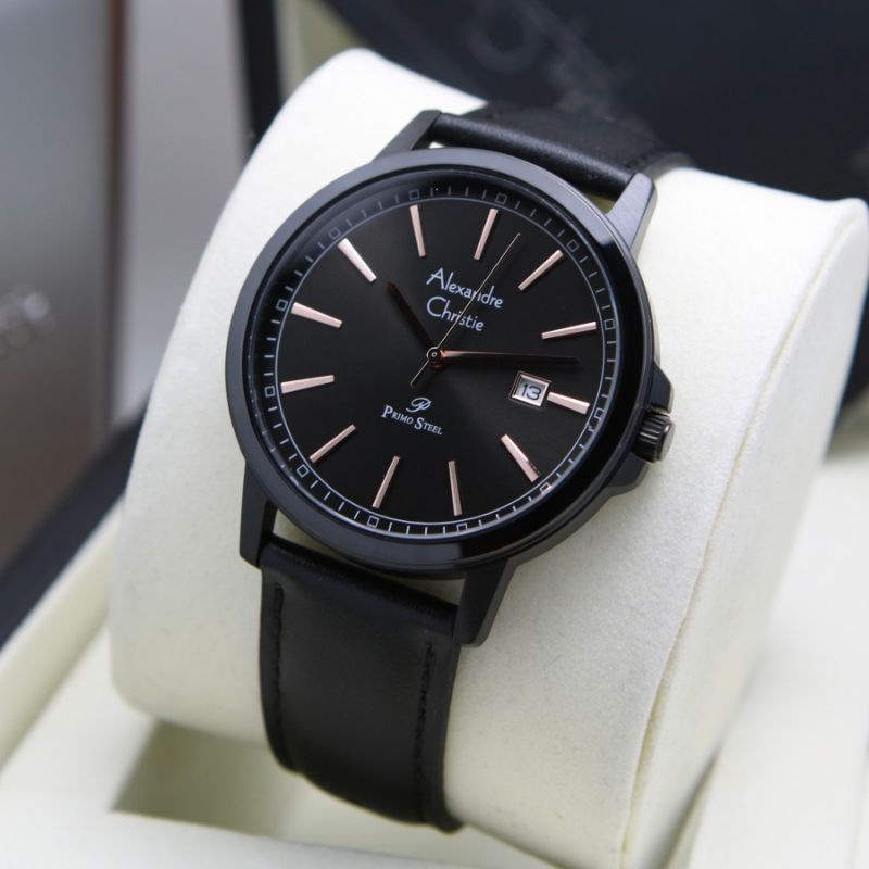 JAM TANGAN PRIA ALEXANDRE CHRISTIE AC 1014MD KULIT HITAM