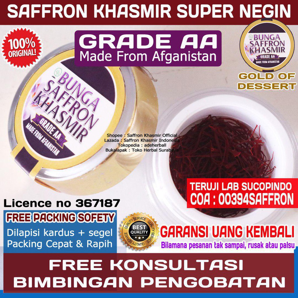 

BUNGA SAFFRON KHASMIR SUPER NEGIN SOLO - Ready Gojek Dan Grab - Bisa Bayar Ditempat