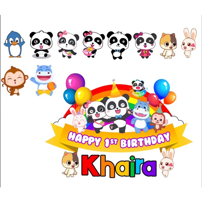 baby bus cake topper set