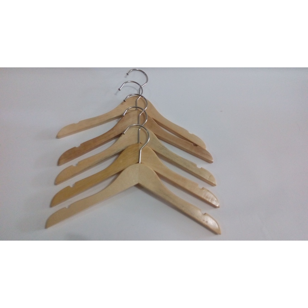 Hanger Gantungan Baju anak Kayu Kualitas Eksport warna random - 1/2 Lusin (6Pcs)