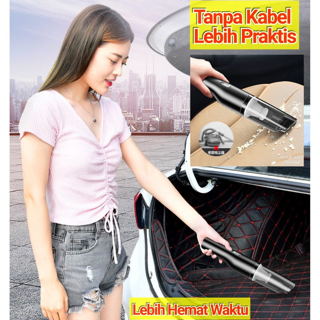 Car Vacuum Cleaner Mobil Wireless Portable  Pengisap Debu Mobil  vakum vacum mobil hitam