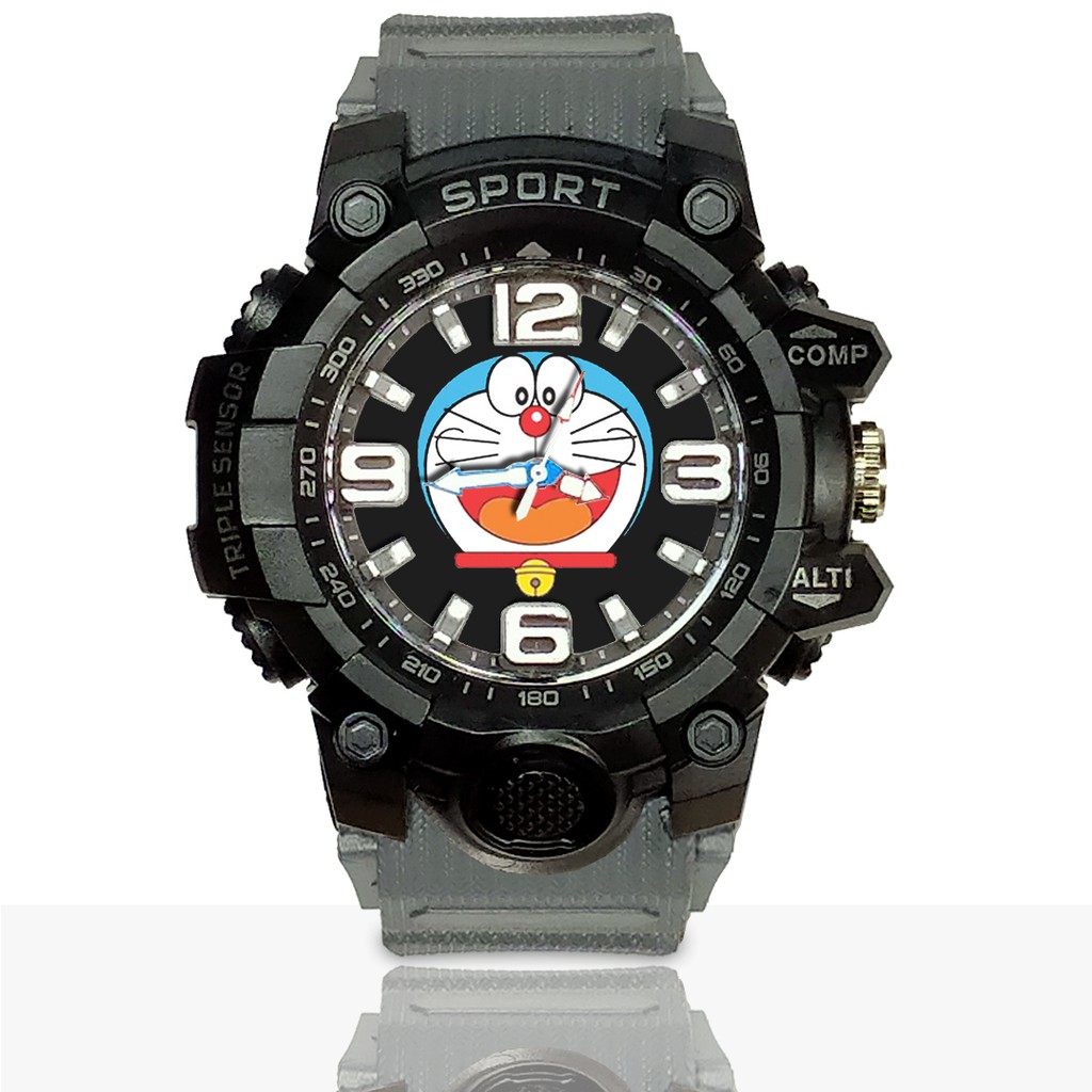 Jam Tangan Custom DORAEMON motif 3 Ruber- Water Resistant