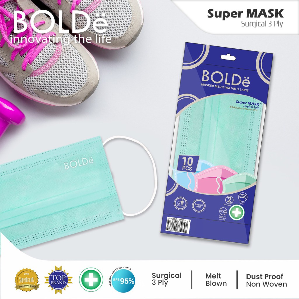 BOLDe Masker Medis / Super Mask (3 Ply x 10pcs)