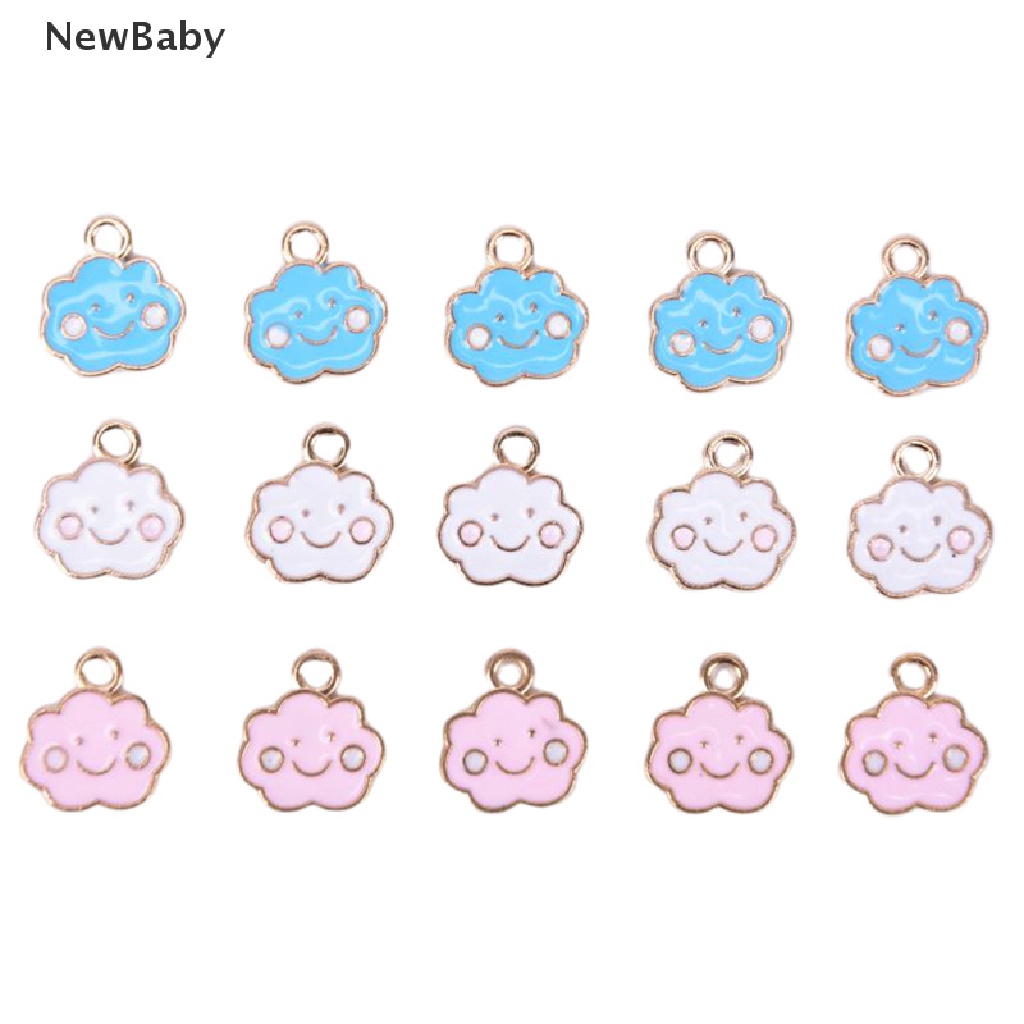 NewBaby 10pcs/Set Enamel Alloy Cloud Charms Pendant Jewelry Findings DIY Making Craft ID