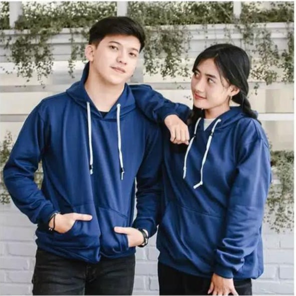 [PROMO COUPLE] JAKET SWEATER POLOS HOODIE JUMPER WARNA NAVY