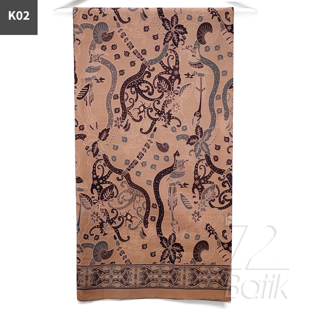 KAIN BATIK PREMIUM Bahan Katun Motif Burung Asmat Warna Merah 721759 Cap 72 Jarik Jarit Samping Kebat Panjang Batik Katun Modern Premium Bahan Seragam Batik Pernikahan Kantor Keluarga Murah Kamen Jadi Batik Bali Lembaran