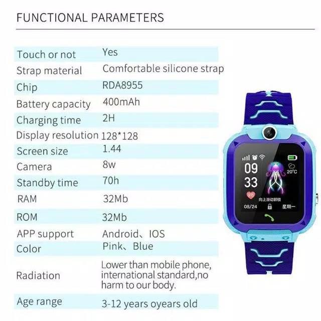 Kids Smart Watch Jam Tangan Anak Pintar Waterproof Layar Sentuh PGM J31