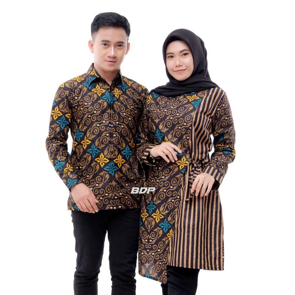 BAJU BATIK COUPLE COUPEL TUNIK KEMEJA SARIMBIT PASANGAN KAPELAN SERAGAM KERJA KAPEL PREMIUM TERBARU