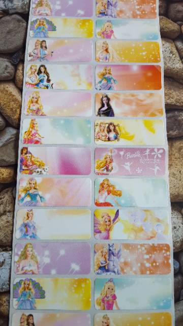 

Stiker Label nama sticker name waterproof anti air BARBIE