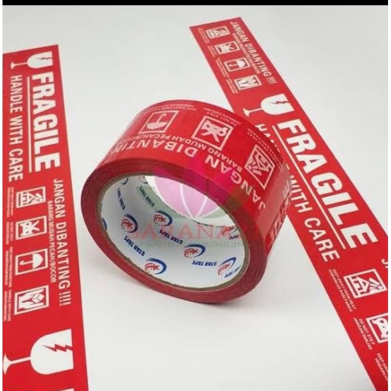 

Lakban isolasi packing barang/ lakban fragile jangan dibanting Lem Isolasi Packing Peking