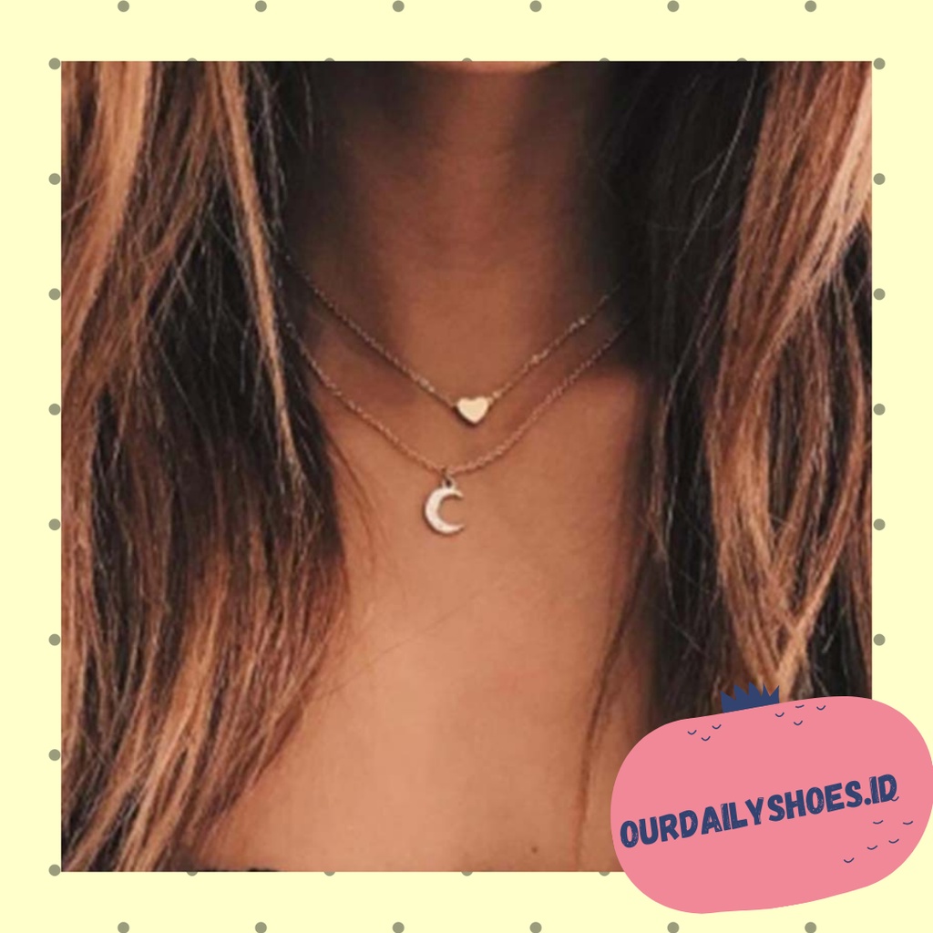 ★ODS★K19 Kalung Loretta Bulan Bintang Love