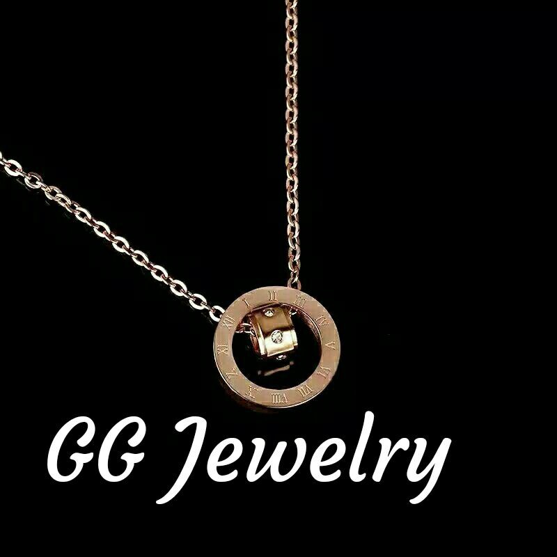 GG Kalung Double Ring Titanium#KL-133