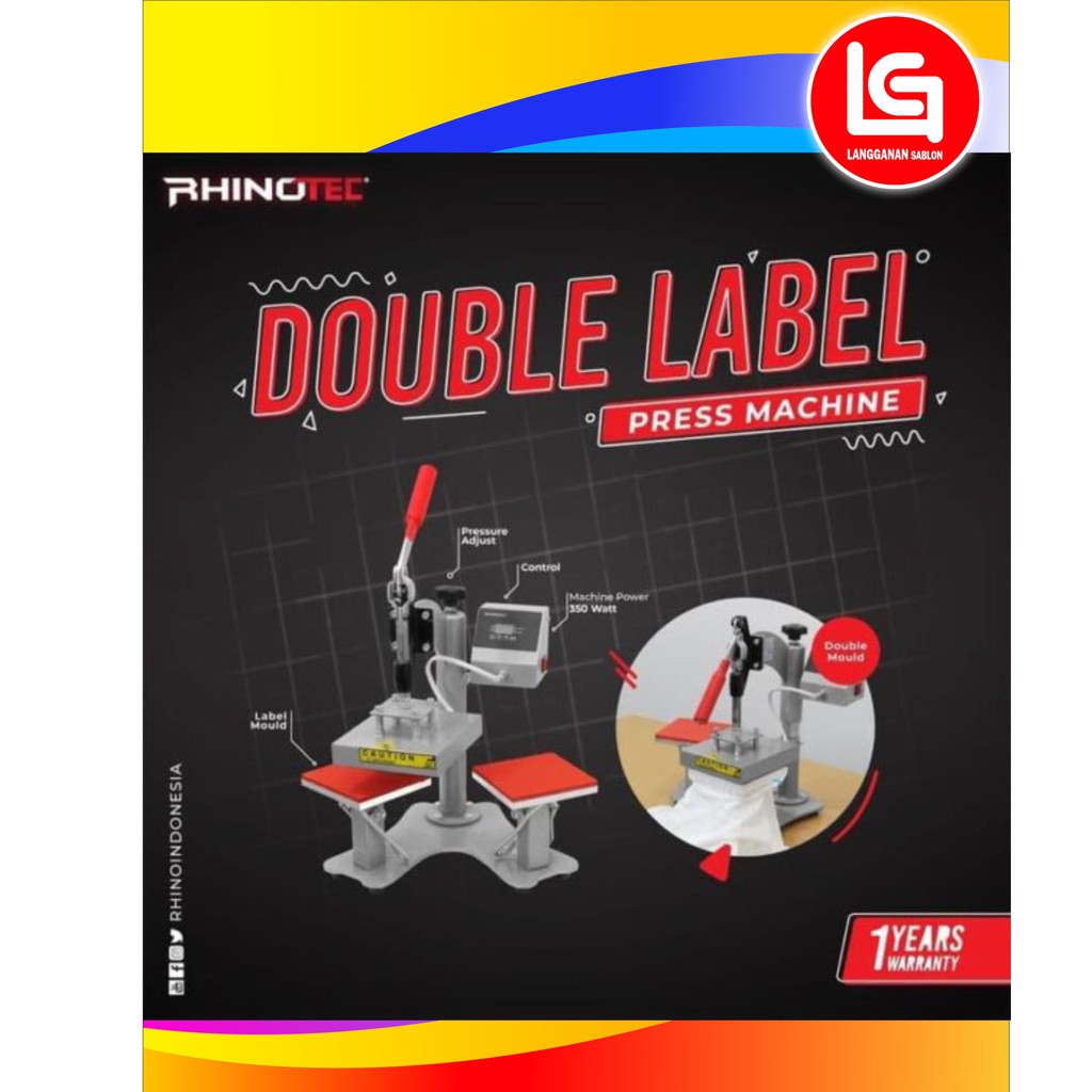 MESIN PRESS LABEL DOUBLE HEAD RHINOTEC RTD-02