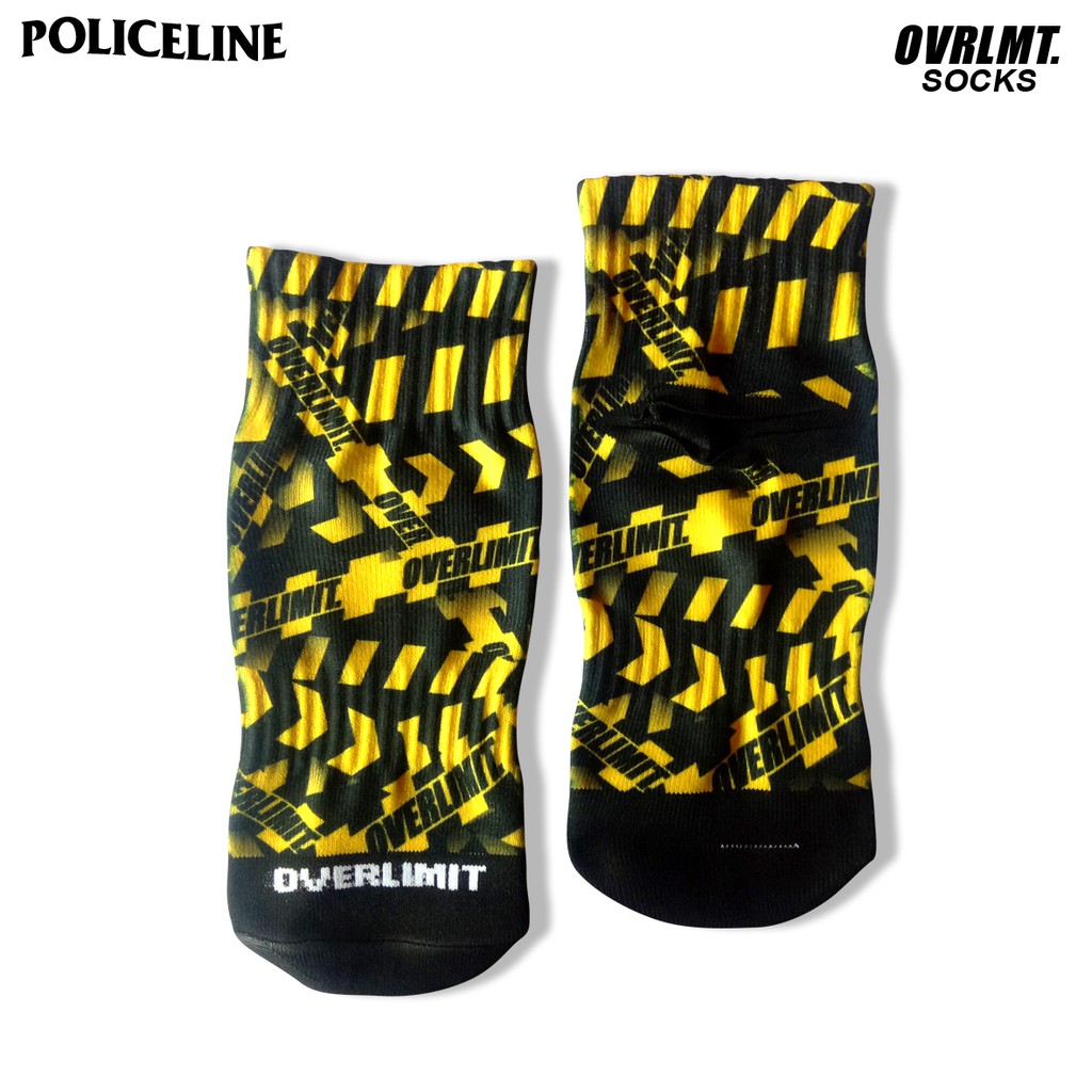 OVERLIMIT Police Line - Kaos Kaki Pendek Pria Wanita Tebal Motif Distro Kaoskaki Premium Print Sock Uniseks Kaus kaki Printing Unisex Koskaki Print Cewek Kauskaki Cowok Ukuran Mata Kaki Terbaru Kasut Kantor Sekolah Formal Model Oldschol Oldschool Oldskol