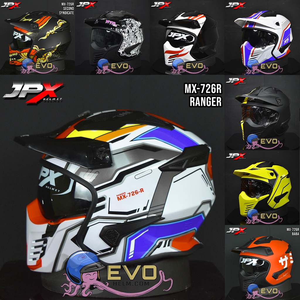 HELM JPX MX726R R05 RANGER MOTIF TERBARU ORIGINAL - JPX FULLFACE MX-726R MOTIF RANGER