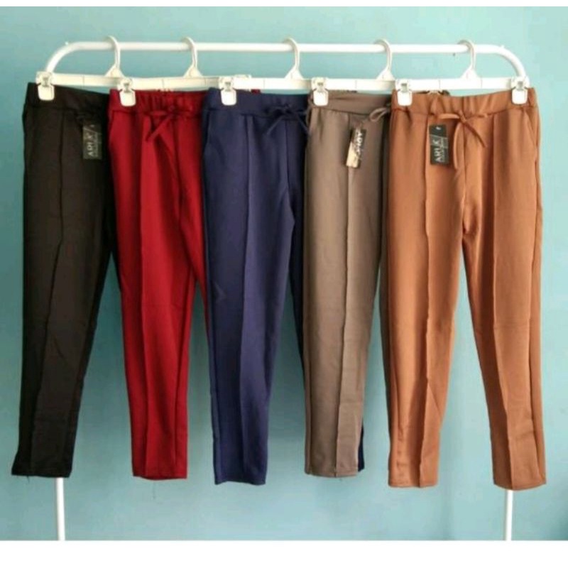 DOTY JUMBO PANTS CELANA PANJANG BAHAN MILANO SERA PANTS / RIBBONA