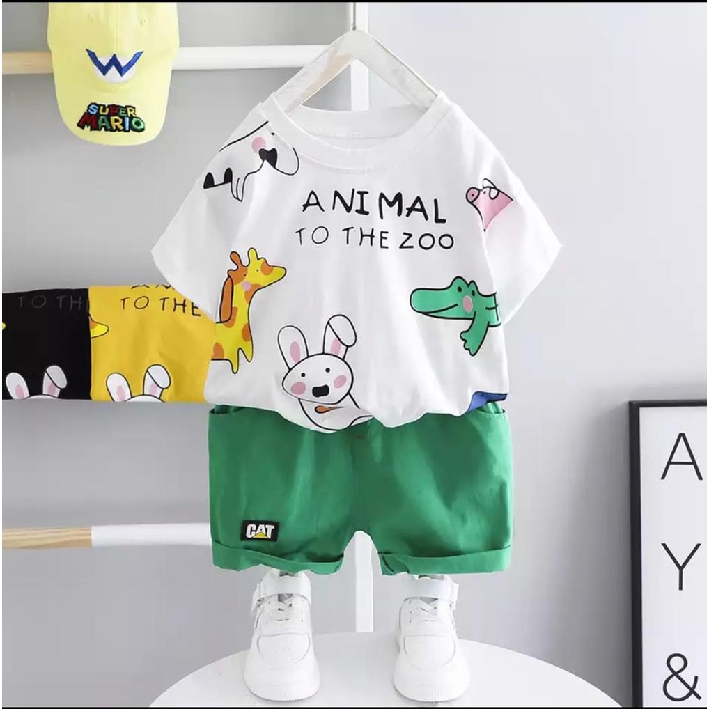 KALILA - ANIMAL ZOO Setelan Baju Anak Laki Laki Umur 1 - 6 Tahun
