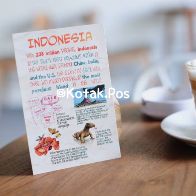 

INDONESIA INTERESTING FUN FACTS KARTU POS KADO WISUDA SURAT FILATELI PERANGKO AIR MAIL POSTCARD UNIK