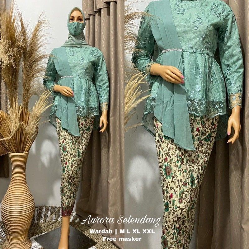 SETELAN AURORA SELENDANG LILAC/LAVENDER /KEBAYA WARNA UNGU-SET WARDAH