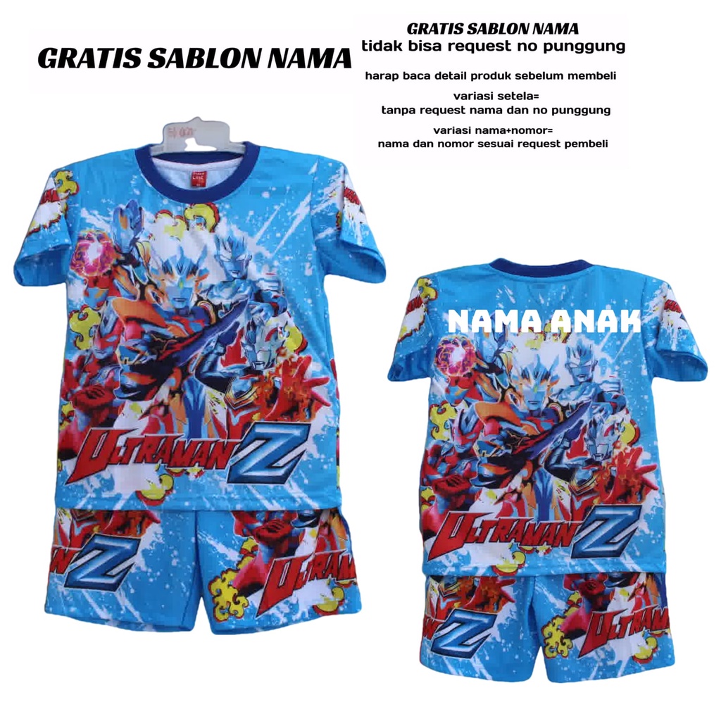 Setelan baju  ultraman /baju kaos ultraman printing