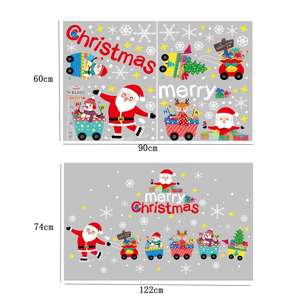 Solighter Stiker Jendela Natal Perlengkapan Pesta Santa Rusa Statis Sticker