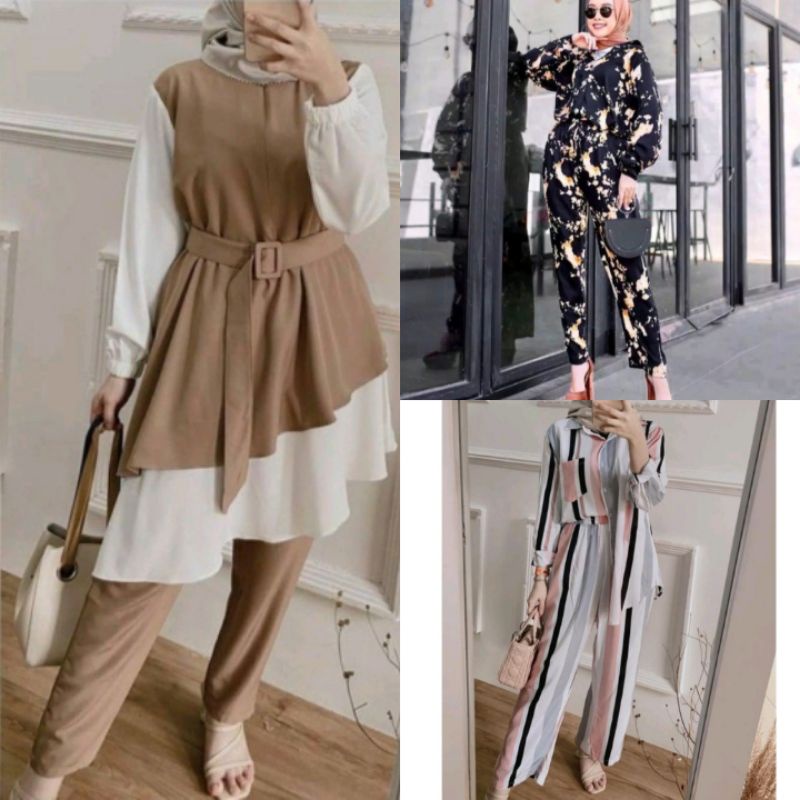 MURAH LEBAY ONE SET JUMBO / SETELAN RAYON - MOSCREPE /  REYSA DAILY  WANITA SET   MOSCREPRE  PREMIUM