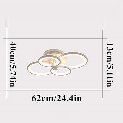 Lampu LED Plafon Modern Ceiling Light 4 Ring - 0528 - White