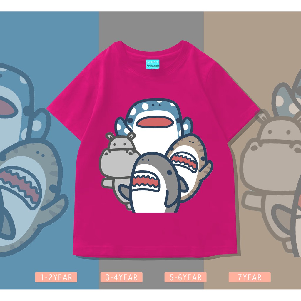 Baju Baby Ikan Hiu / Kaos Distro Anak Laki Laki dan Perempuan / Unisex / Motif Hiu Shark