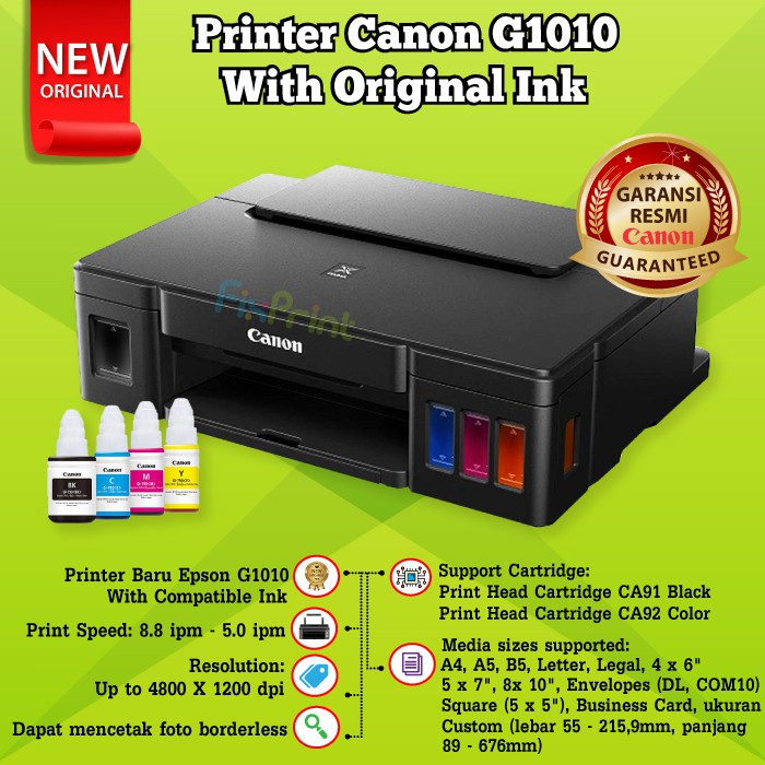 Printer Inkjet CNON PIXMA G1010 / G1020 InkTank system New Original Resmi Penerus G1000 Ink Tank GI-790 790