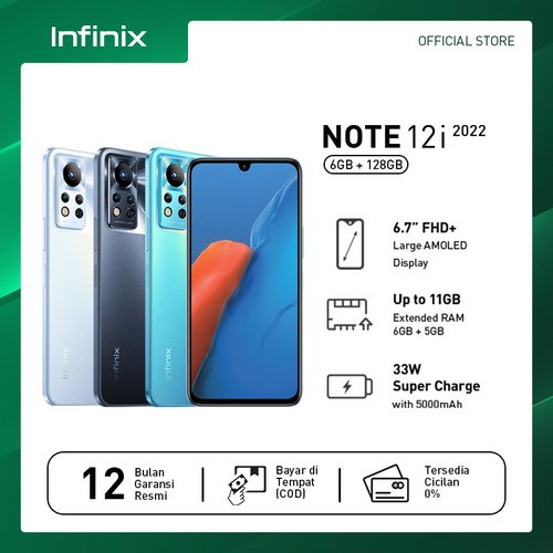 Infinix Note 12i 6/128GB - Up to 11GB Extended RAM - Helio G85 - 6.7" Large Amoled FHD+ - 5000 mAh