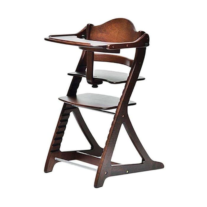 Yamatoya Sukusuku Plus Table High Chair Tempat Duduk Bayi - DARK BROWN