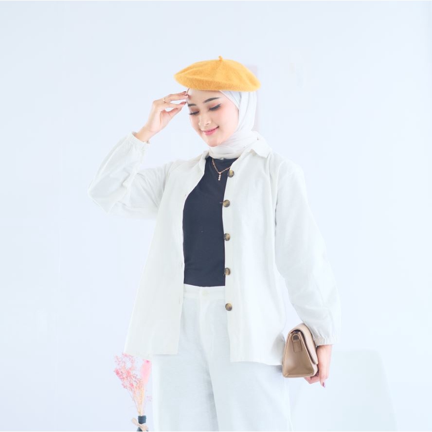 (MSB) KEMEJA ASHA OVERSIZE BLOUSE ATASAN WANITA OVERSIZE RAMI LINEN