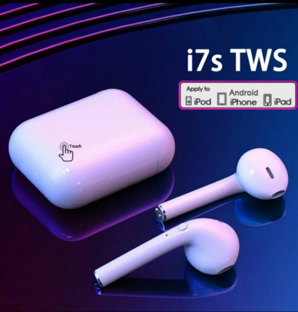 i7S TWS Headset bluetooth wireless earphones TWS i7s buat android dan ios-0
