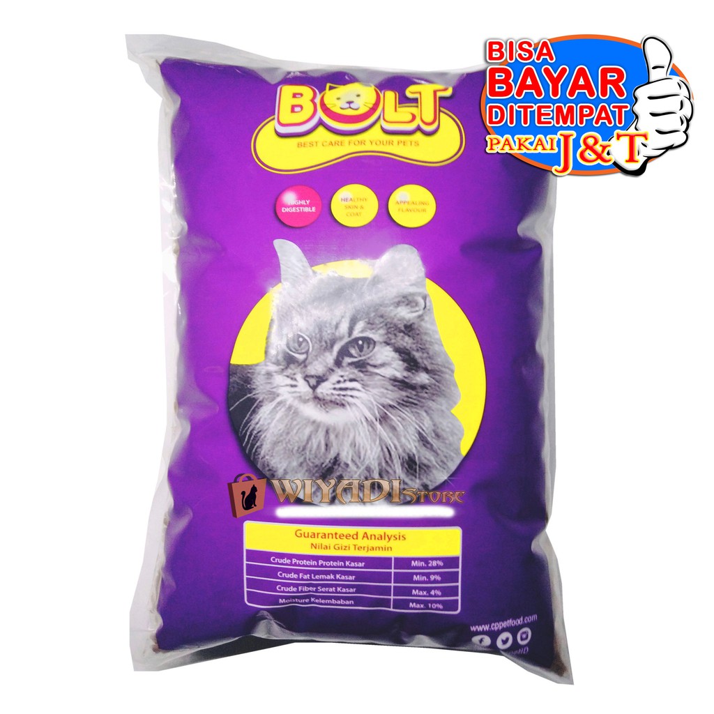 Makanan Kucing Pasti Suka Bagus Murah BOLT Repack 500gr