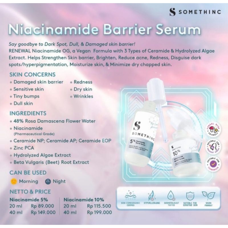 Somethinc Niacinamide 5% 10% Moisture Sabi Beet Barrier Serum 20ml